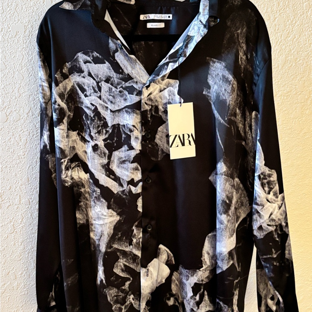 Zara Men's Monochrome Shirt Jacket